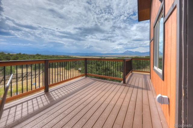 deck featuring a mountain view