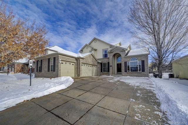 view of front of house with a garage