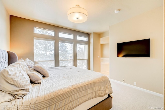 bedroom featuring carpet floors and ensuite bathroom