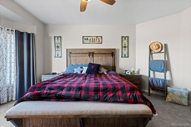 5611 S Sicily Cir, Aurora, CO 80015 - carpeted bedroom with a ceiling fan