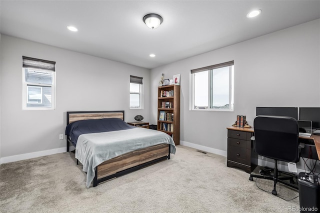 6018 Beeler Ct, Denver, CO 80238 - carpeted bedroom with baseboards, recessed lighting, and a desk