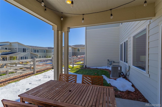 view of patio with central AC