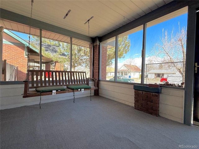 view of unfurnished sunroom