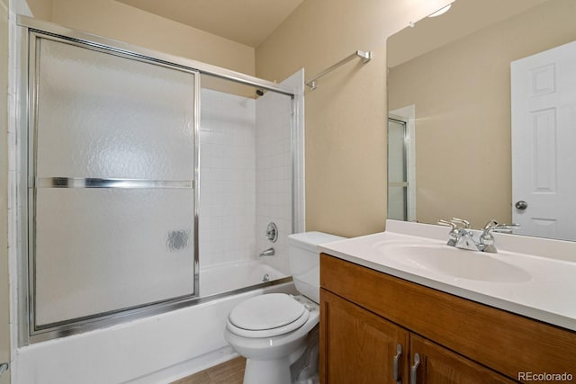 1195 S Oneida St Unit E, Denver, CO 80224 - full bathroom featuring vanity and bath / shower combo with glass door