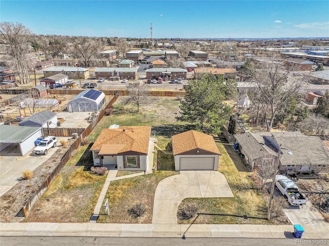 bird's eye view featuring a residential view