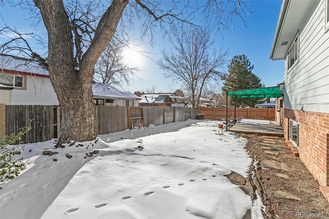 view of snowy yard