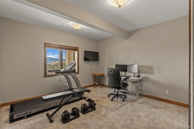 15077 Wilson Peak Rd, Pine, CO 80470 - home office with carpet floors and baseboards