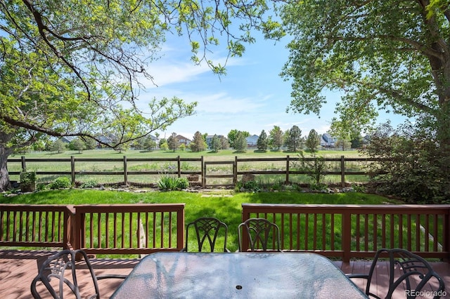 7582 Powderhorn Dr, Lone Tree, CO 80124 - wooden terrace featuring outdoor dining area