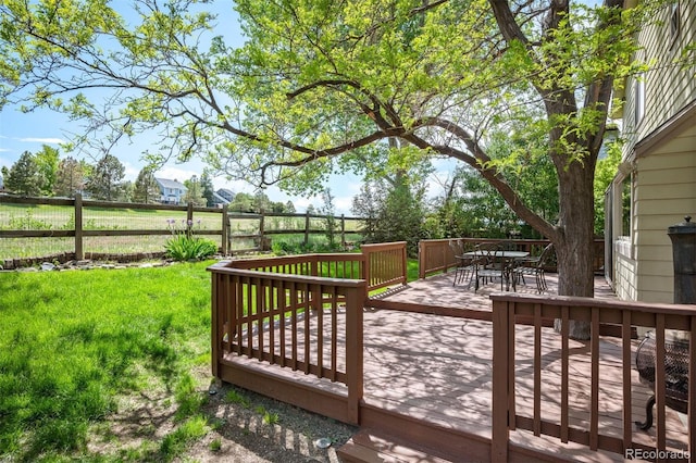 7582 Powderhorn Dr, Lone Tree, CO 80124 - wooden terrace featuring outdoor dining space