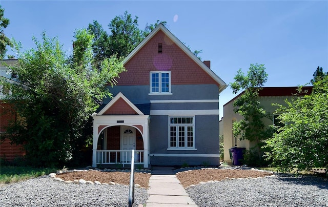 view of front of home featuring covered porch