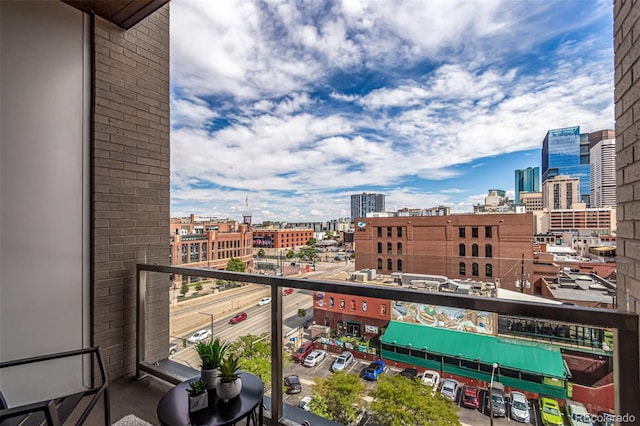 balcony with a city view