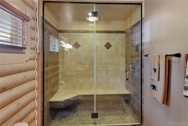 bathroom featuring walk in shower