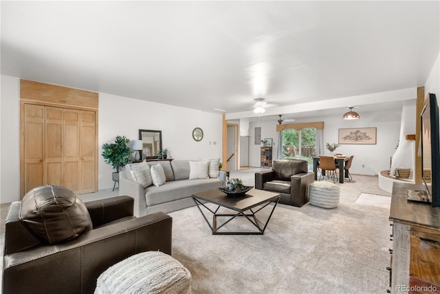 3700 Indianpipe Cir, Colorado Springs, CO 80918 - carpeted living area with a ceiling fan