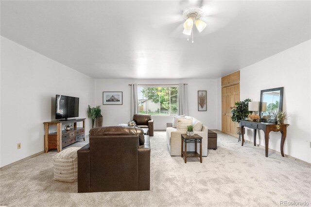 3700 Indianpipe Cir, Colorado Springs, CO 80918 - living room with light carpet and ceiling fan