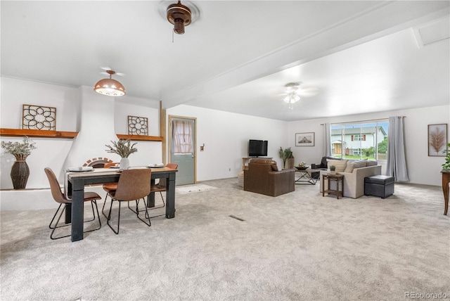 3700 Indianpipe Cir, Colorado Springs, CO 80918 - carpeted dining space with ceiling fan