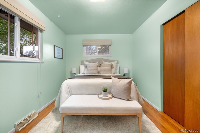 3700 Indianpipe Cir, Colorado Springs, CO 80918 - bedroom featuring multiple windows, wood finished floors, and a closet