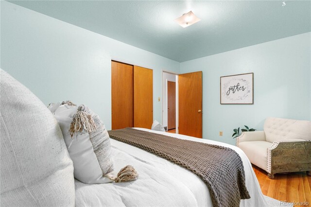 3700 Indianpipe Cir, Colorado Springs, CO 80918 - bedroom featuring wood finished floors and a closet