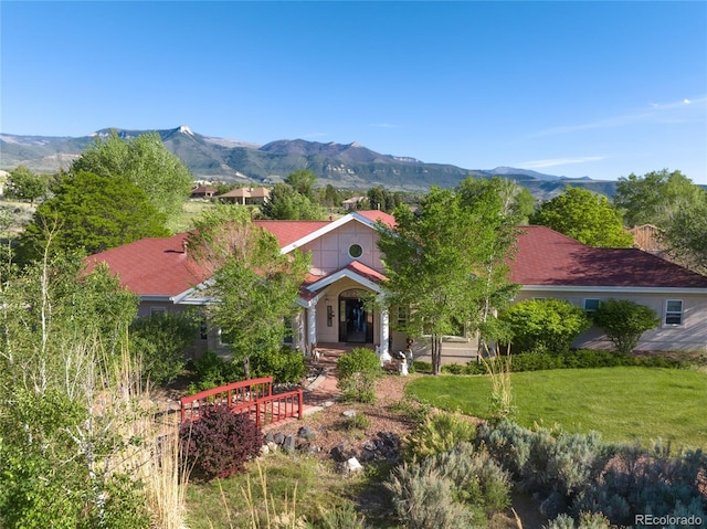 332 Battlement Creek Trl, Parachute, CO 81635 - view of front of property featuring covered porch and a mountain view