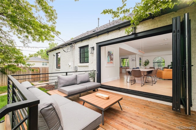 1300 N Glencoe St, Denver, CO 80220 - deck with an outdoor hangout area and outdoor dining space