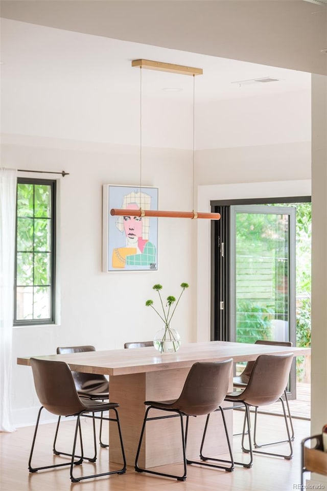1300 N Glencoe St, Denver, CO 80220 - dining space with plenty of natural light and light wood-type flooring
