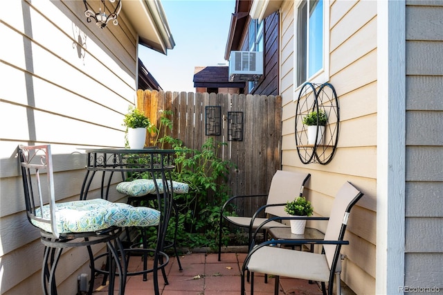 balcony with cooling unit