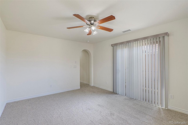 spare room featuring ceiling fan