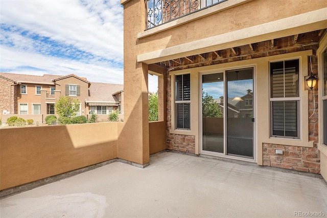 balcony with a patio