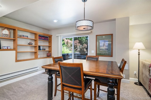 735 Poppy Pl, Highlands Ranch, CO 80129 - dining area featuring light carpet and a baseboard heating unit