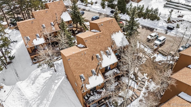 view of snowy aerial view