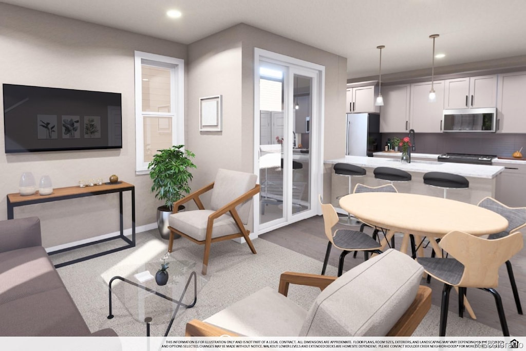 1569 W 166th Ave, Broomfield, CO 80023 - living area with recessed lighting and baseboards