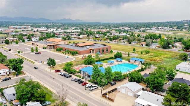 aerial view featuring a mountain view