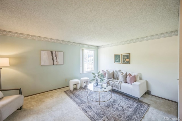 4474 S Vrain St, Denver, CO 80236 - carpeted living area featuring a textured ceiling and baseboards