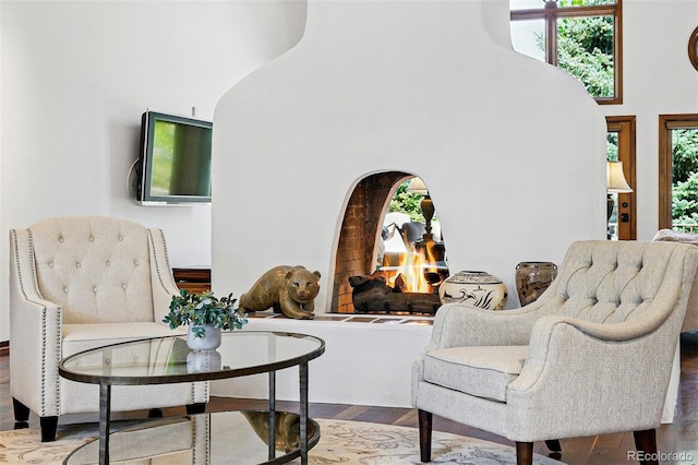5904 Meadowbrook Dr, Morrison, CO 80465 - living area with a towering ceiling and wood finished floors
