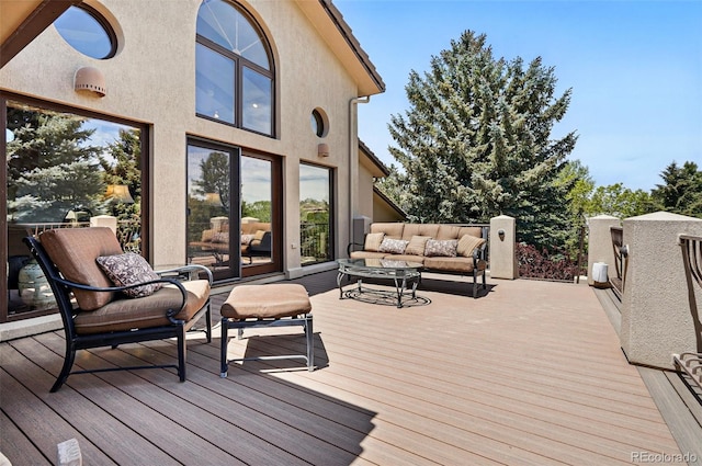 5904 Meadowbrook Dr, Morrison, CO 80465 - wooden deck featuring an outdoor living space