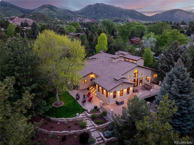 5904 Meadowbrook Dr, Morrison, CO 80465 - aerial view at dusk of a mountain view