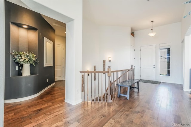 foyer with hardwood / wood-style floors