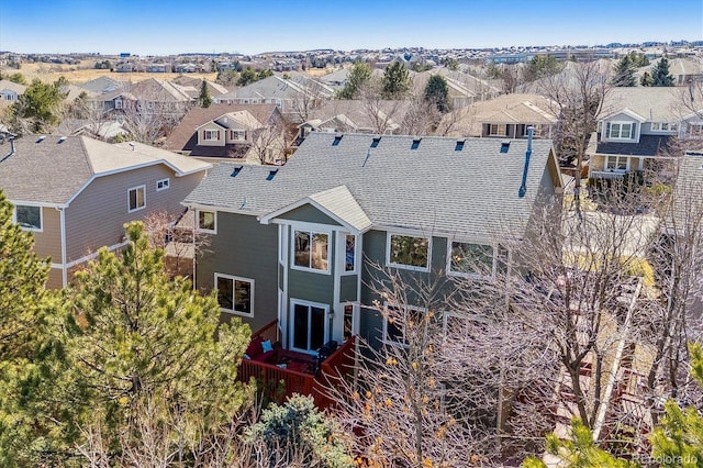 aerial view with a residential view