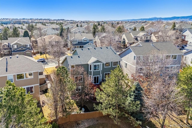 bird's eye view featuring a residential view