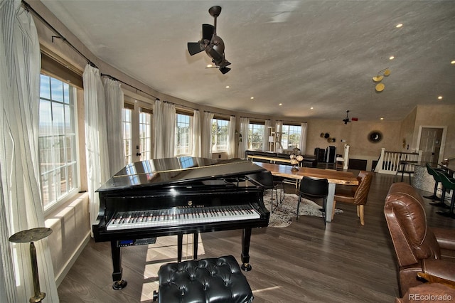 miscellaneous room featuring dark hardwood / wood-style flooring