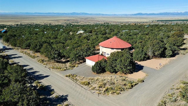 drone / aerial view with a mountain view