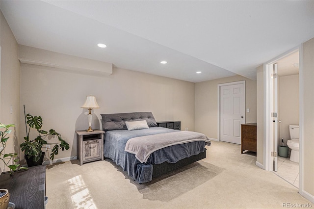 3289 Cummings Dr, Erie, CO 80516 - bedroom featuring light carpet, recessed lighting, and ensuite bath