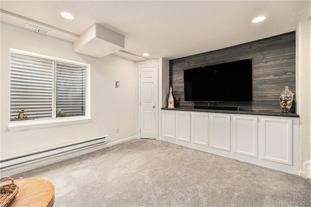 23813 Broadmoor Dr, Parker, CO 80138 - unfurnished living room with recessed lighting, carpet flooring, and a baseboard heating unit