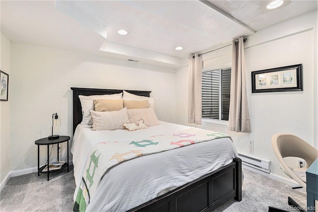 23813 Broadmoor Dr, Parker, CO 80138 - carpeted bedroom featuring recessed lighting, baseboard heating, baseboards, and visible vents