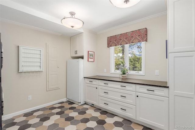 interior space with ornamental molding