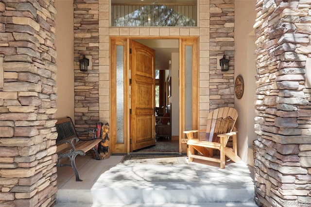 20050 Lost Arrowhead Dr, Monument, CO 80132 - property entrance featuring stone siding