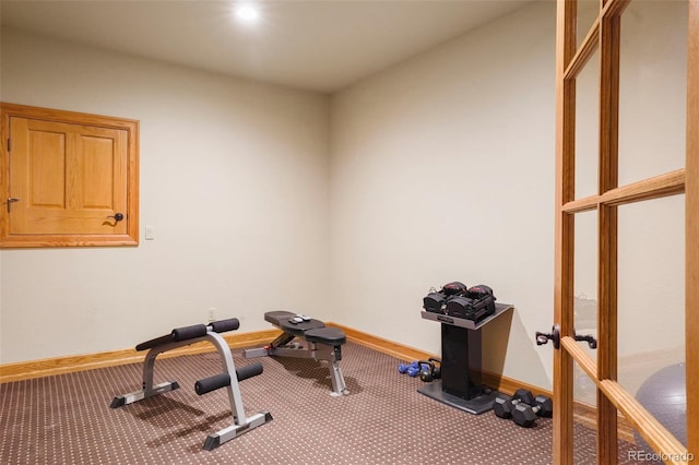 20050 Lost Arrowhead Dr, Monument, CO 80132 - workout area with baseboards and carpet flooring