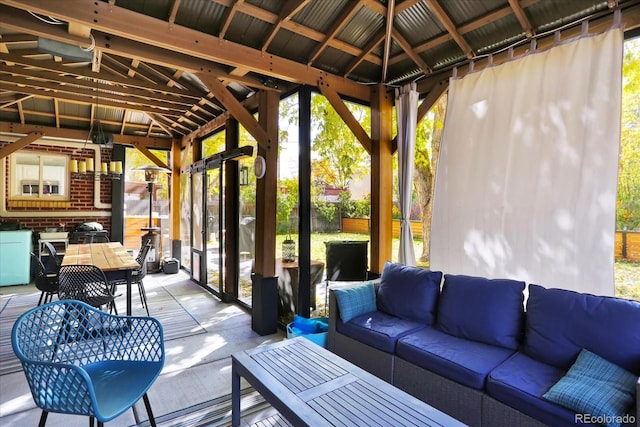 unfurnished sunroom with a wealth of natural light