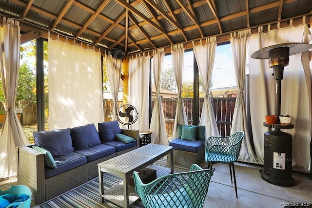 sunroom with plenty of natural light