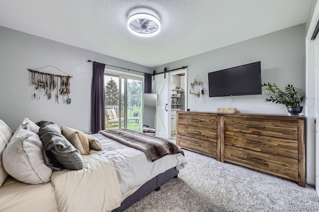 3378 Mowry Pl, Westminster, CO 80031 - bedroom with a barn door, carpet flooring, and access to exterior
