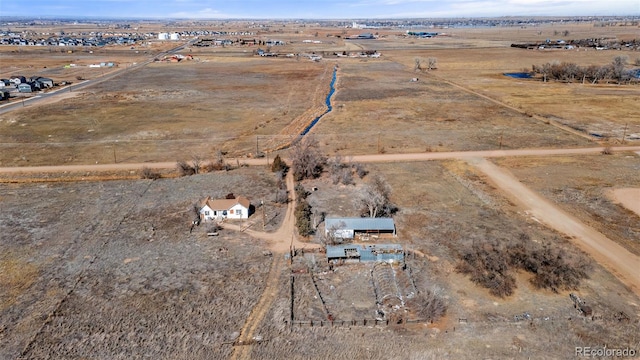 aerial view with a rural view